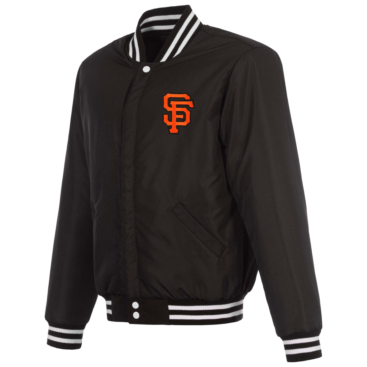 NBA San Francisco Giants JH Design Reversible Varsity Jacket- Black/White