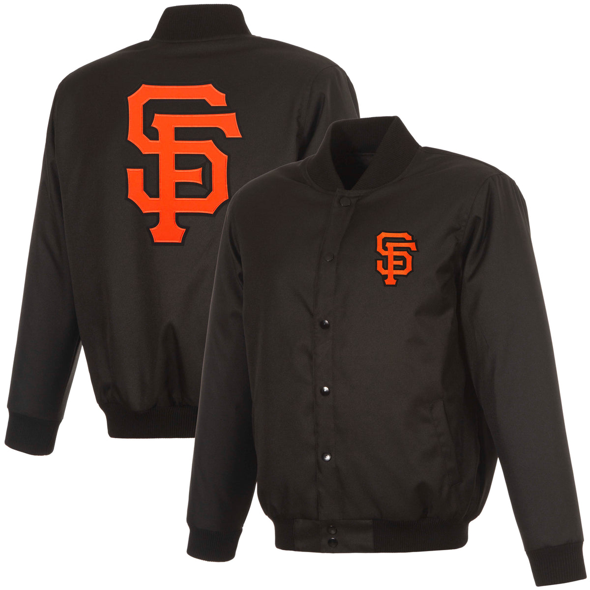 MLB San Francisco Giants JH Design Poly-Twill Jacket- Black