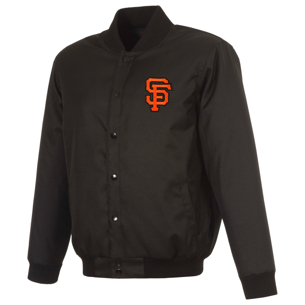 MLB San Francisco Giants JH Design Poly-Twill Jacket- Black