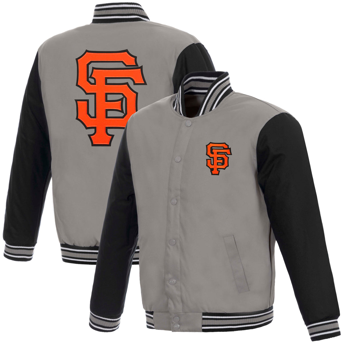 MLB San Francisco Giants JH Design Poly-Twill Jacket- Gray