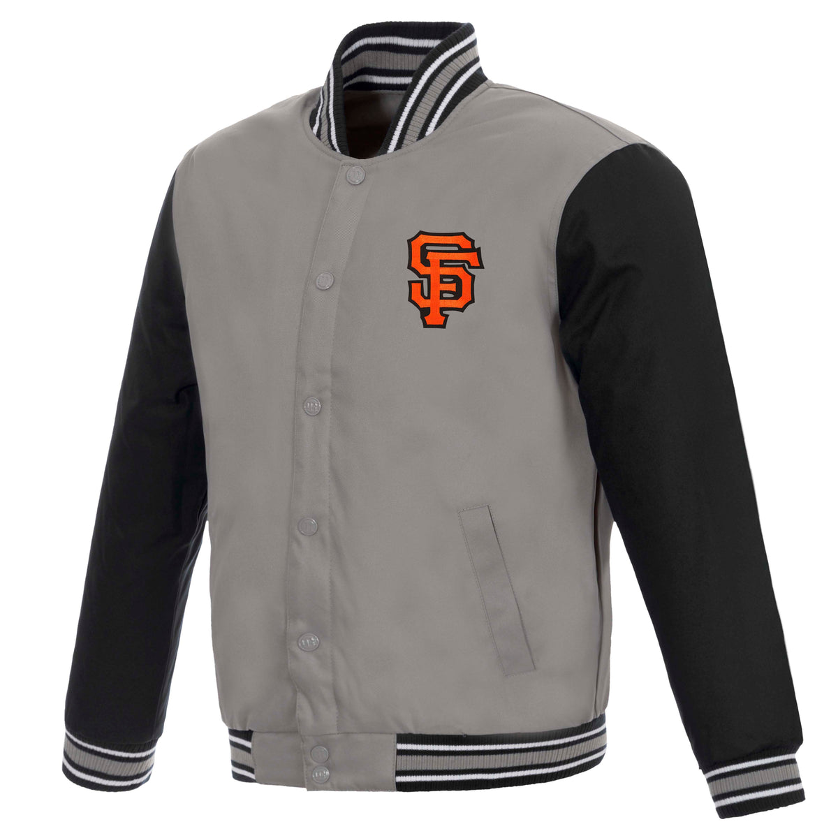 MLB San Francisco Giants JH Design Poly-Twill Jacket- Gray