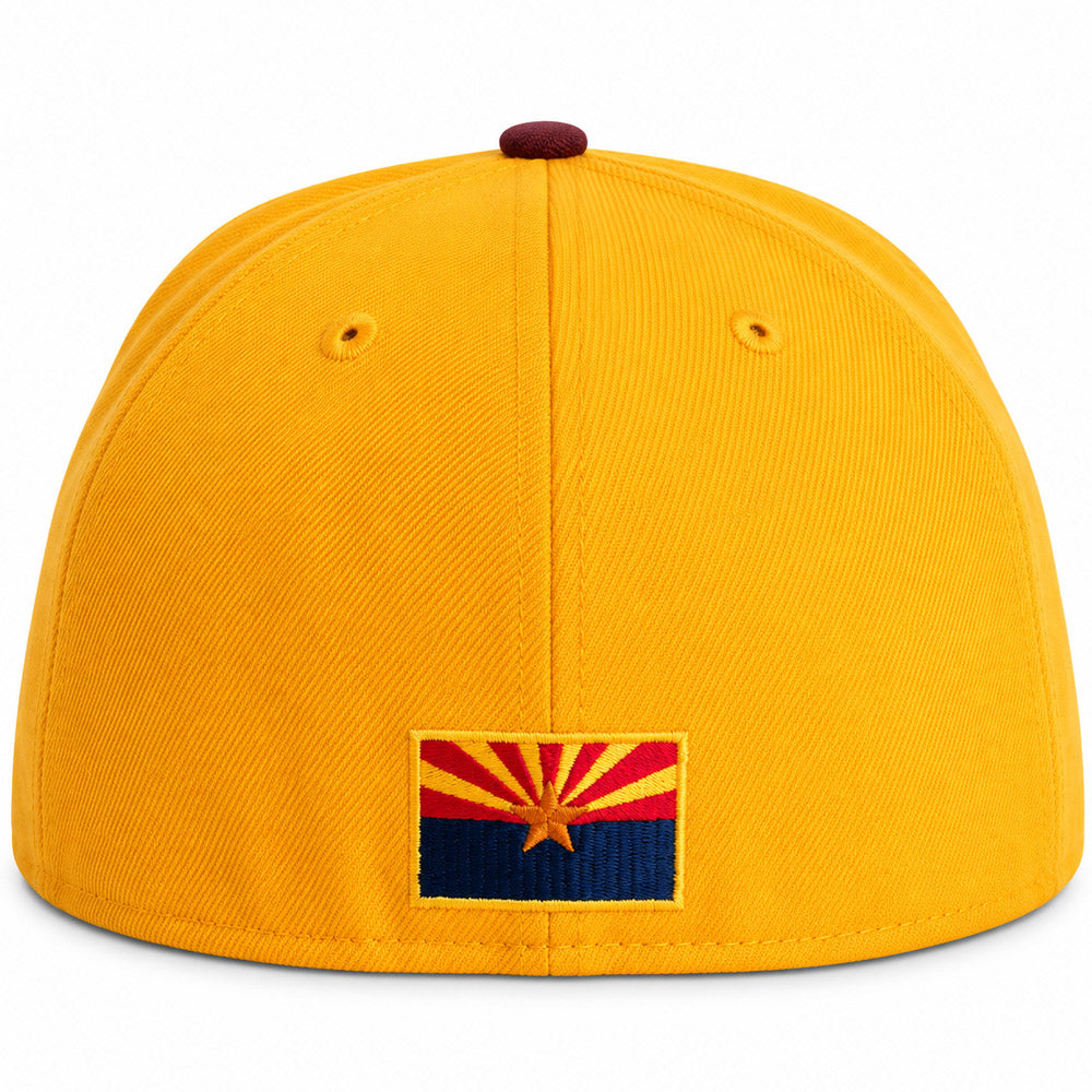 NCAA Arizona State Sun Devils New Era Two-Tone AS Logo 59FIFTY Fitted Hat- Gold