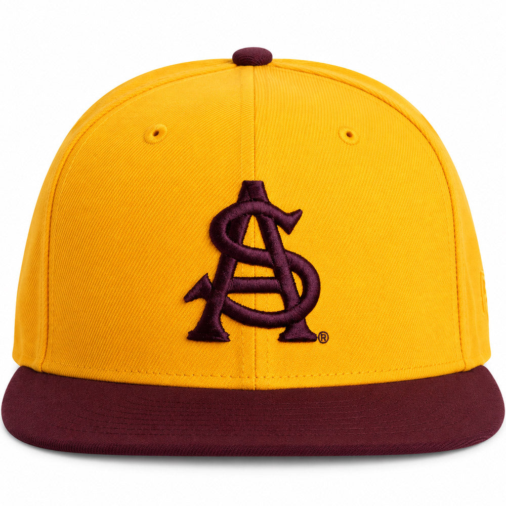 NCAA Arizona State Sun Devils New Era Two-Tone AS Logo 59FIFTY Fitted Hat- Gold