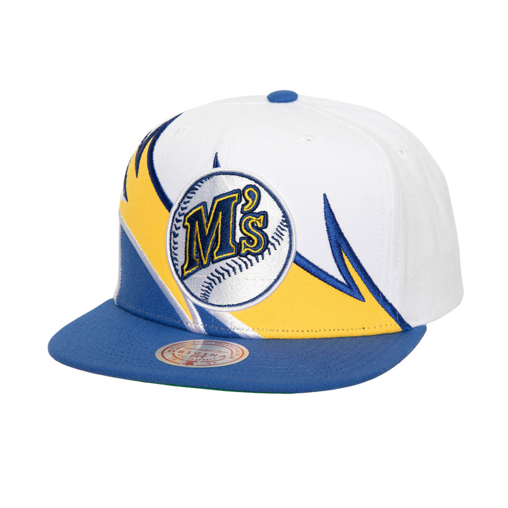 MLB Seattle Mariners Mitchell & Ness Waverunner Snapback Hat - White