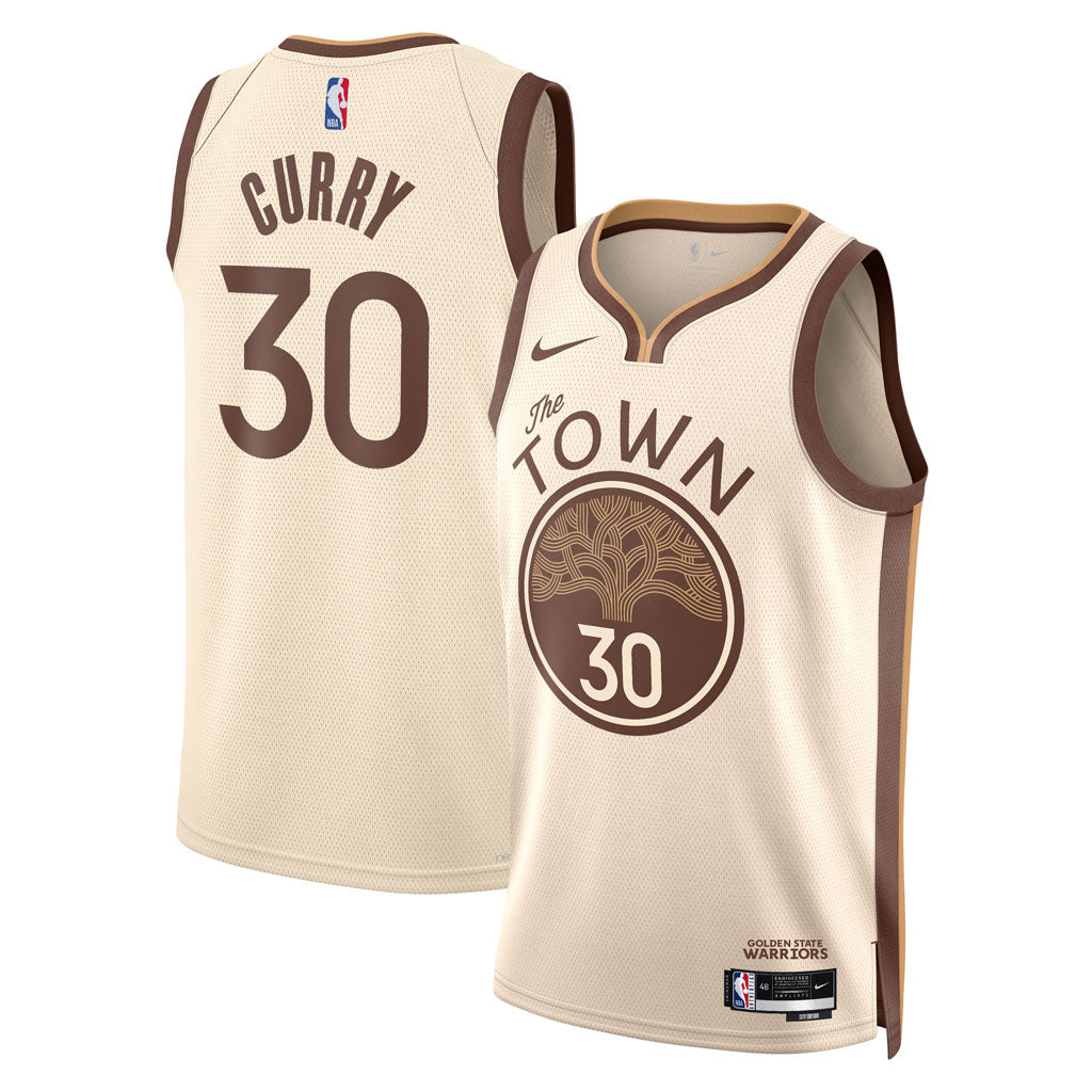 NBA Golden State Warriors Steph Curry Nike 2025-26 City Edition Swingman Jersey - Cream