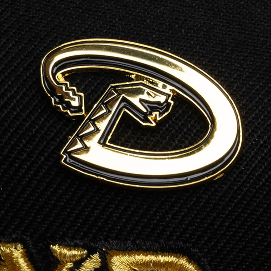 MLB Arizona Diamondbacks Mitchell & Ness Pinned Gold Pro Snapback Hat - Black