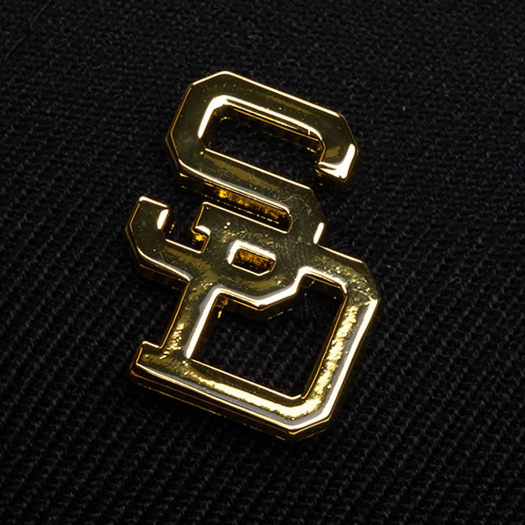 MLB San Diego Padres Mitchell & Ness Pinned Gold Pro Snapback Hat - Black