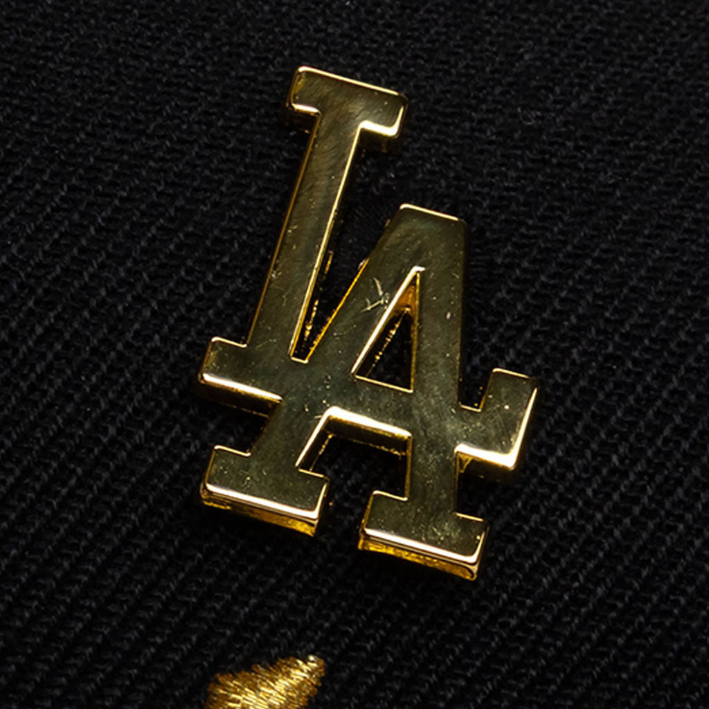 MLB Los Angeles Dodgers Mitchell & Ness Pinned Gold Pro Snapback Hat - Black