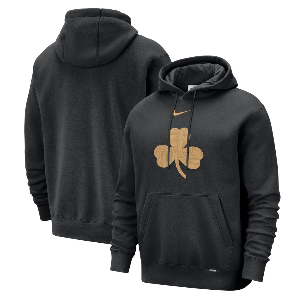 NBA Boston Celtics Nike 2025-26 City Edition Logo Club Pullover Hoodie - Black