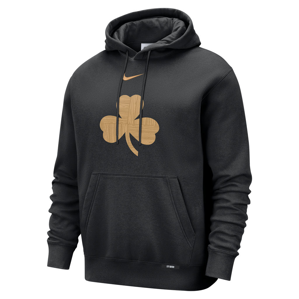 NBA Boston Celtics Nike 2025-26 City Edition Logo Club Pullover Hoodie - Black
