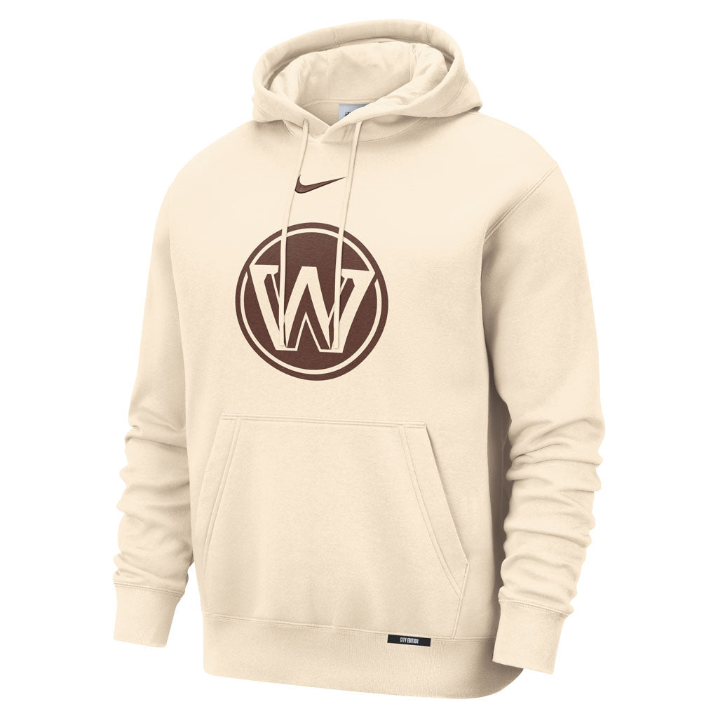 NBA Golden State Warriors Nike 2025-26 City Edition Logo Club Pullover Hoodie - Natural
