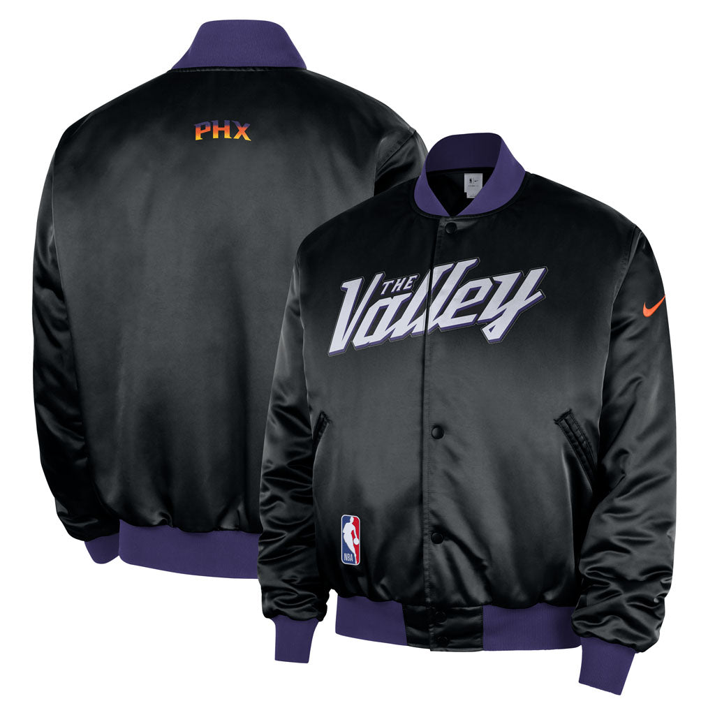 NBA Phoenix Suns Nike 2025-26 City Edition Premium Bomber Jacket - Black