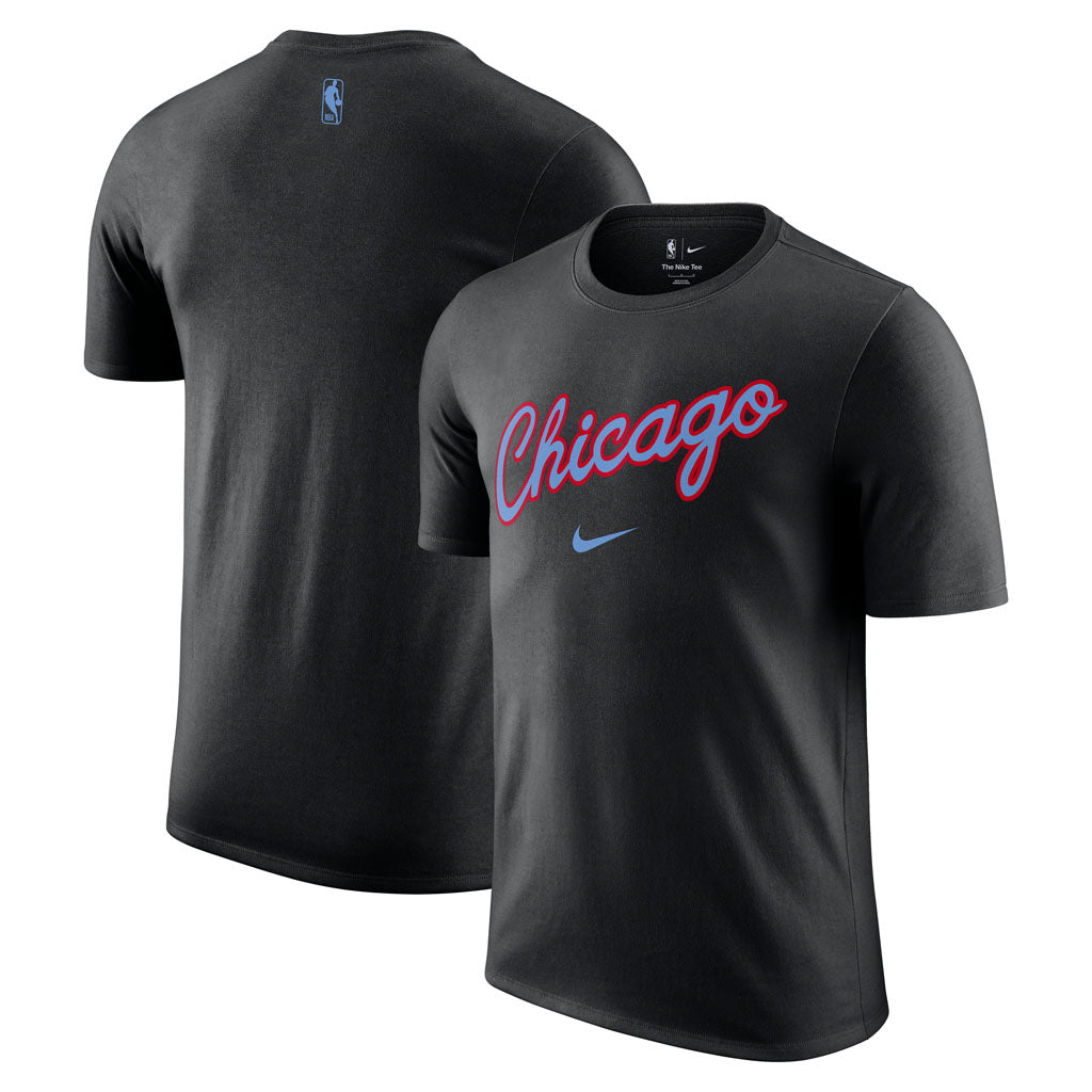 NBA Chicago Bulls Nike 2025-26 City Edition Logo Essential T-Shirt - Black