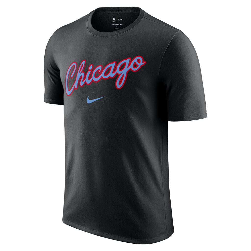 NBA Chicago Bulls Nike 2025-26 City Edition Logo Essential T-Shirt - Black