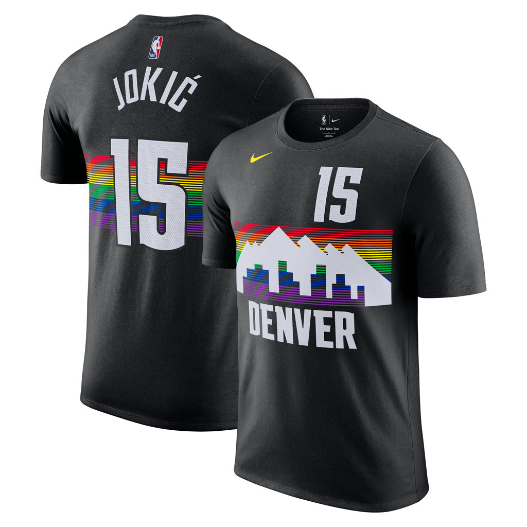 NBA Denver Nuggets Nikola Jokic Nike 2025-26 City Edition Name & Number T-Shirt - Black