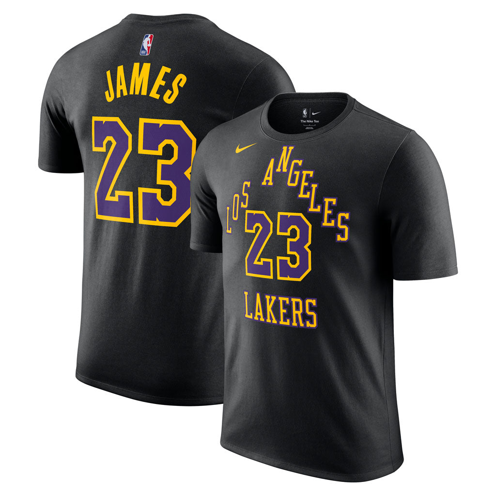 NBA Los Angeles Lakers LeBron James Nike 2025-26 City Edition Name & Number T-Shirt - Black
