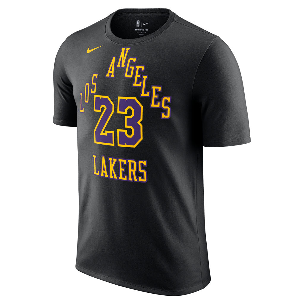 NBA Los Angeles Lakers LeBron James Nike 2025-26 City Edition Name & Number T-Shirt - Black