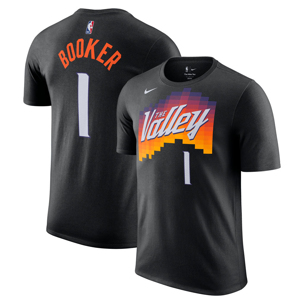 NBA Phoenix Suns Devin Booker Nike 2025-26 City Edition Name & Number T-Shirt - Black