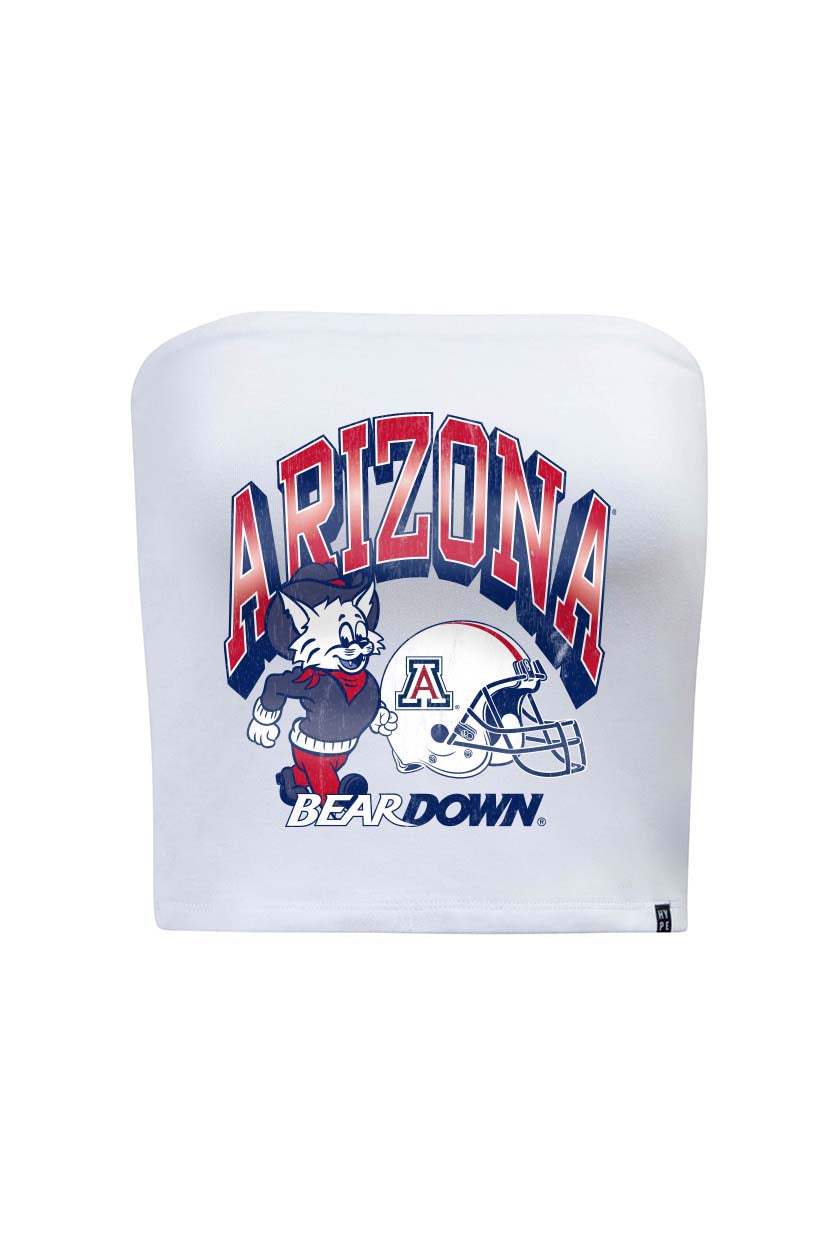 NCAA Arizona Wildcats Women's Hype & Vice Spirit Arch Tube Top- White