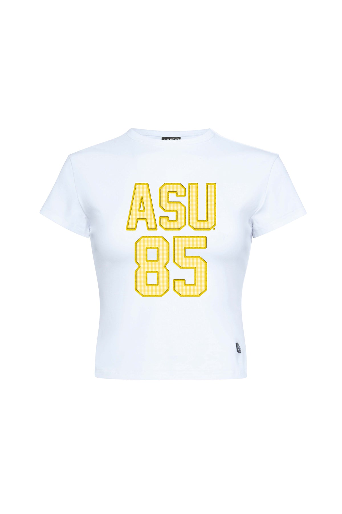 NCAA Arizona State Sun Devils Women's Hype & Vice Gameday Gingham Baby T-Shirt- White