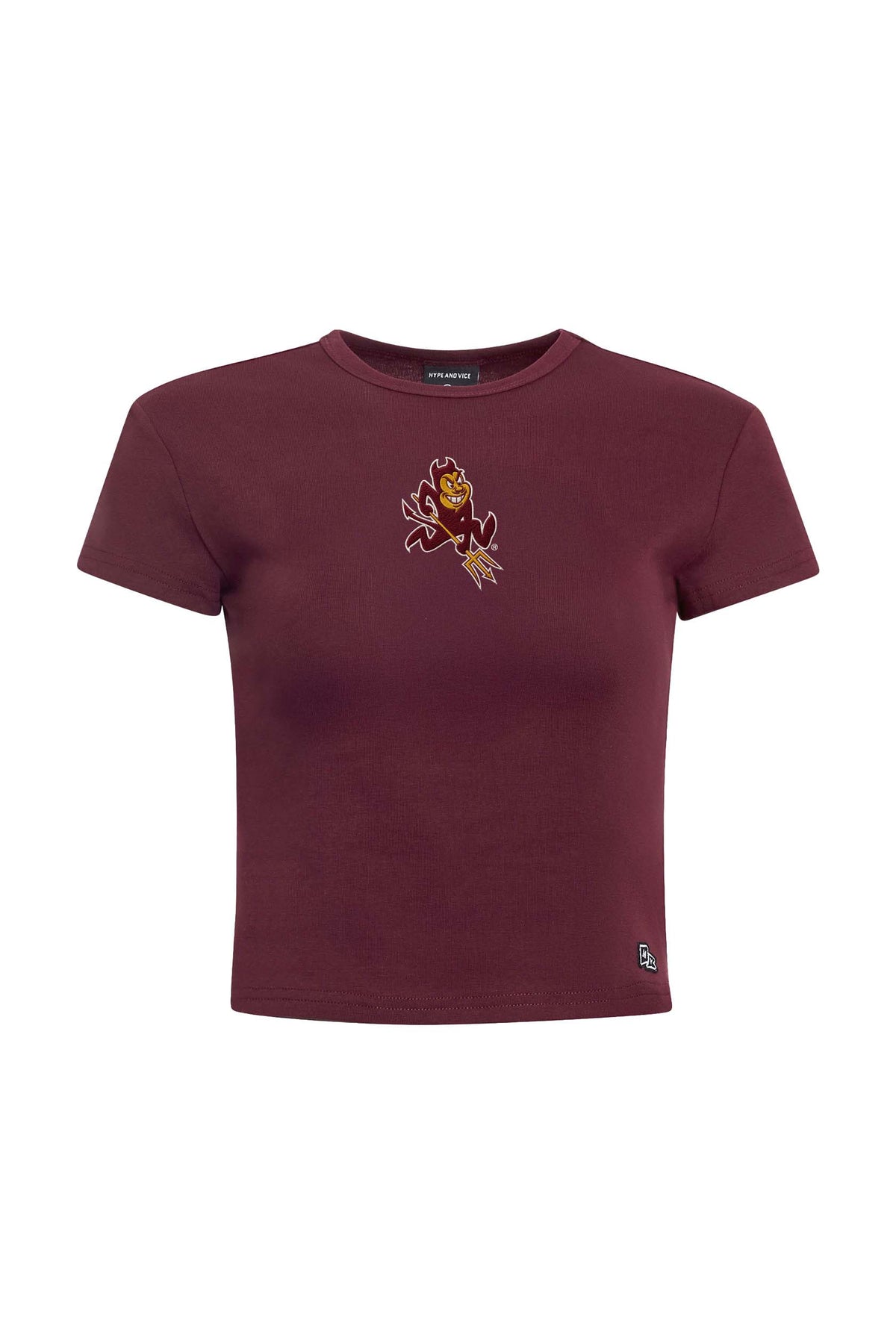 NCAA Arizona State Sun Devils Women's Hype & Vice Sparky Logo Baby T-Shirt- Maroon