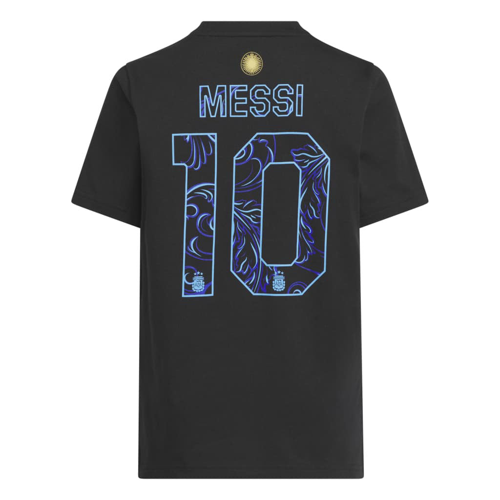 Argentina National Team Lionel Messi Youth adidas 2026 Away Name & Number T-Shirt - Black