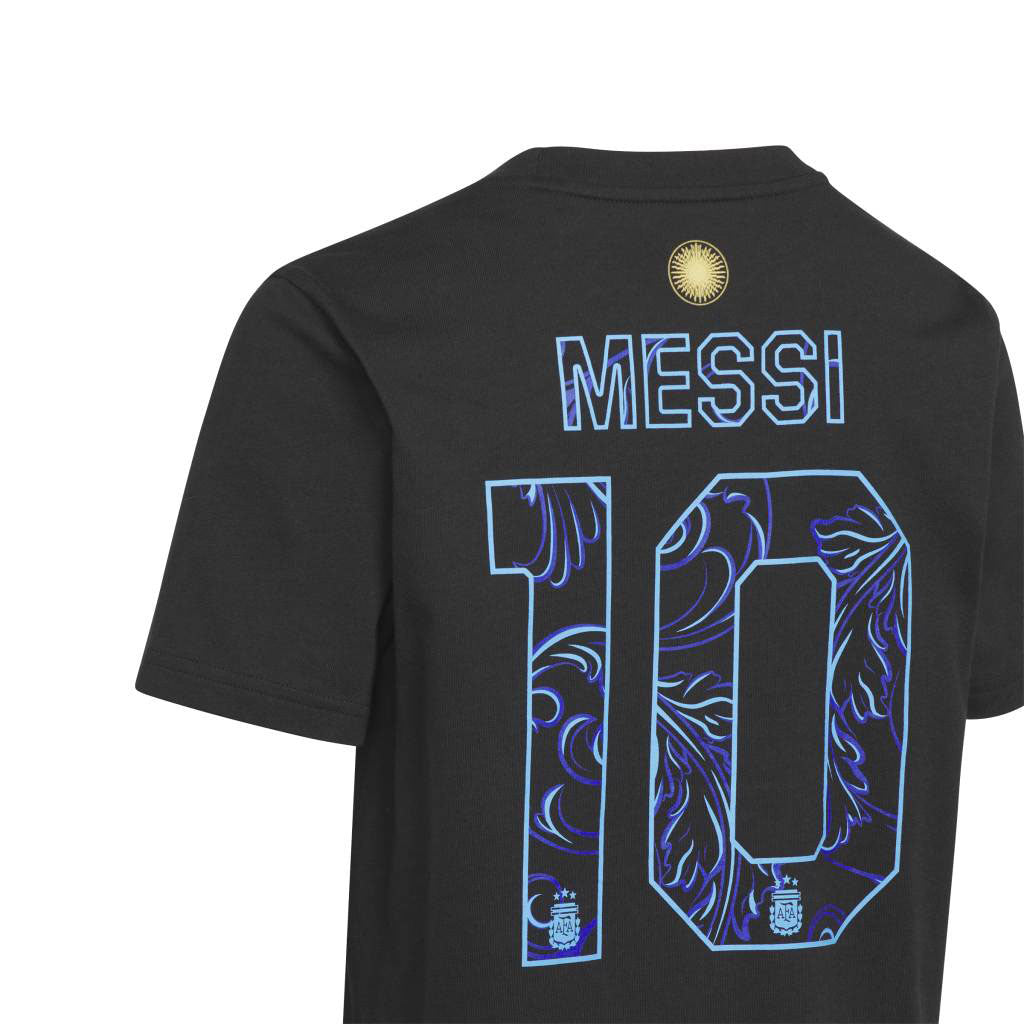 Argentina National Team Lionel Messi Youth adidas 2026 Away Name & Number T-Shirt - Black