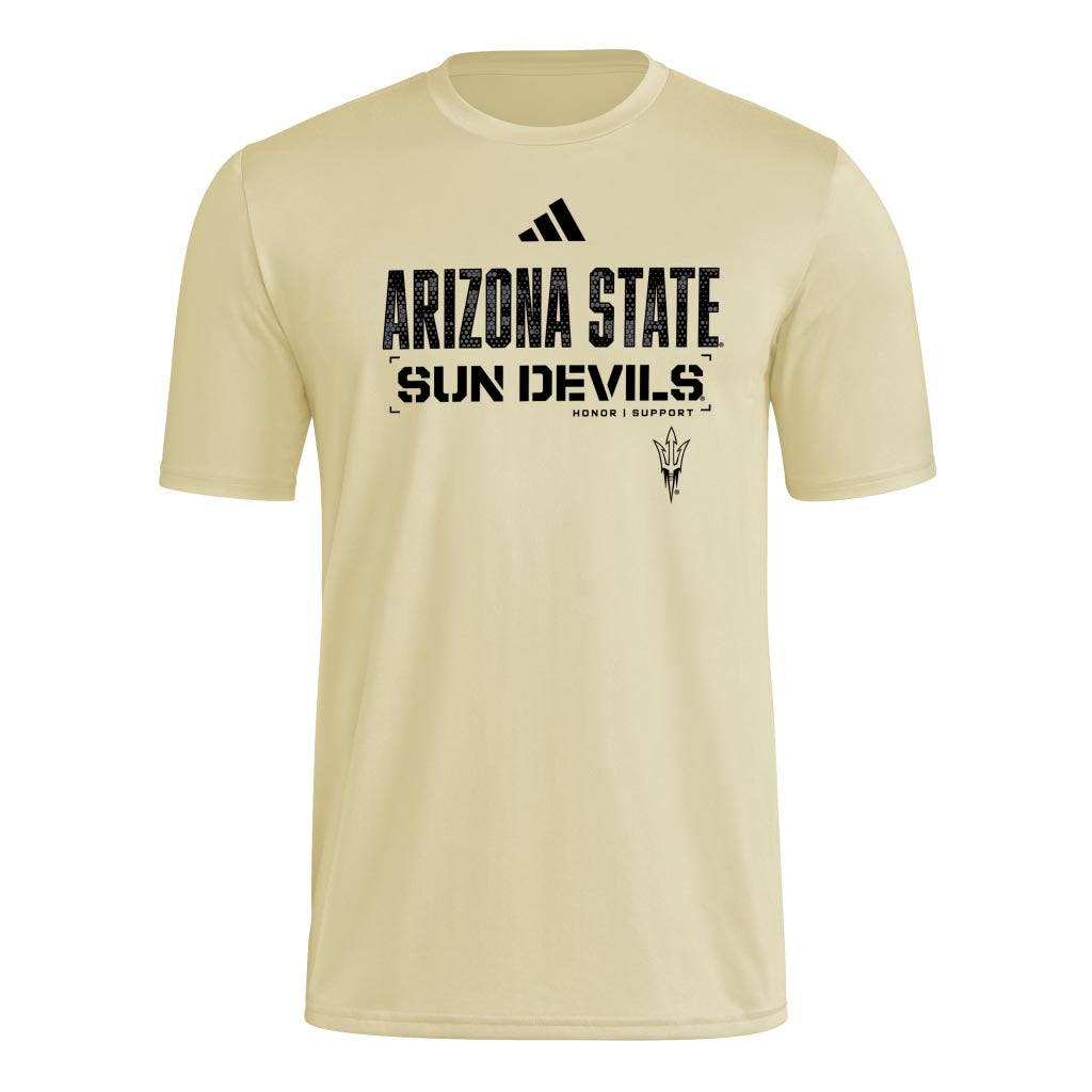 NCAA Arizona State Sun Devils adidas Salute to Service Pregame T-Shirt - Sand