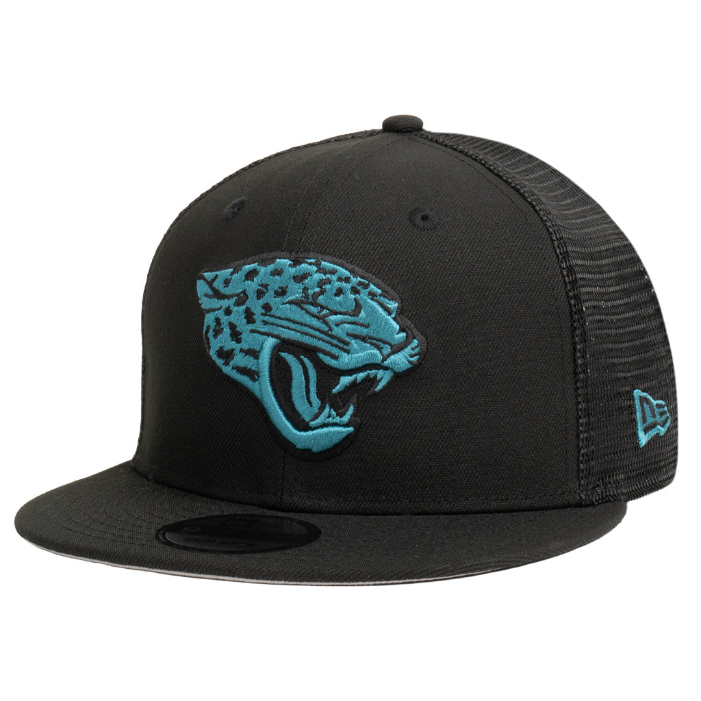NFL Jacksonville Jaguars New Era Shadowline 9FIFTY Snapback Trucker Hat - Black