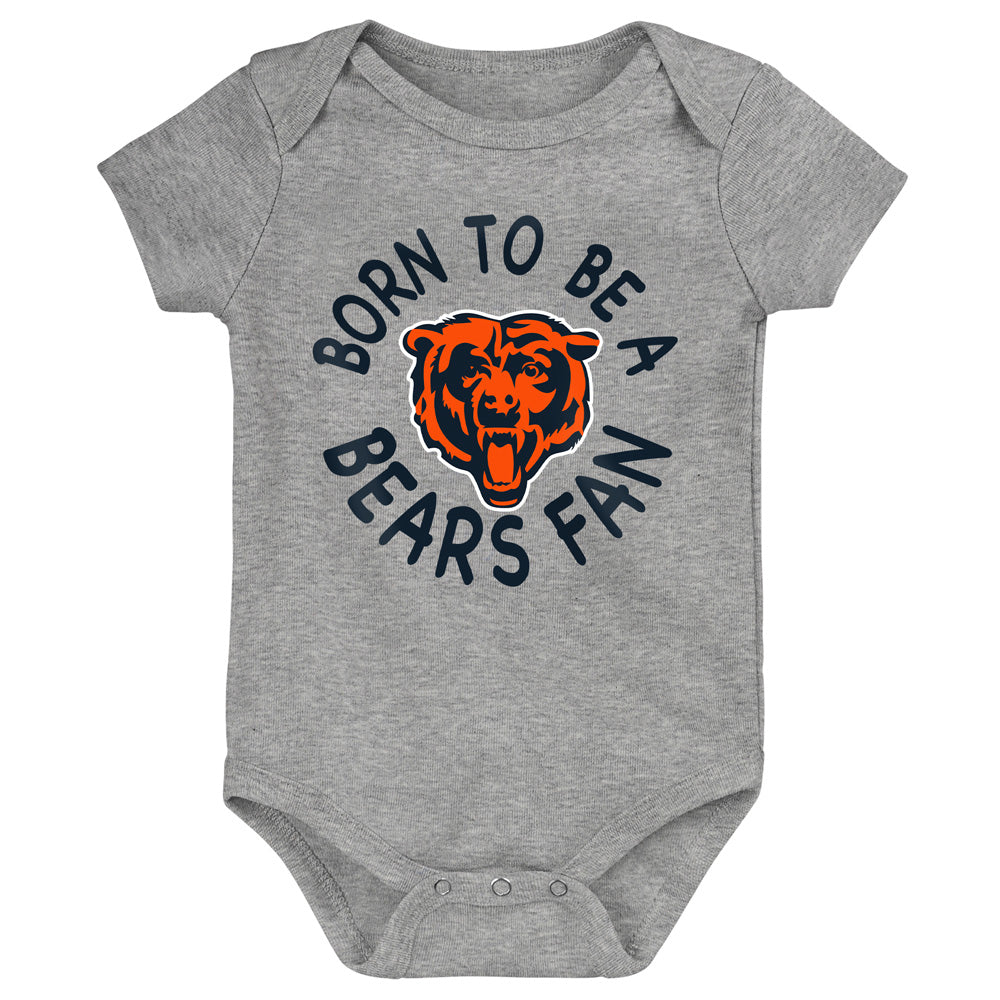 NFL Chicago Bears Infant Outerstuff Born to Be 3-Piece Onesie Set