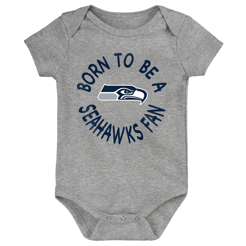 NFL Seattle Seahawks Infant Outerstuff Born to Be 3-Piece Onesie Set