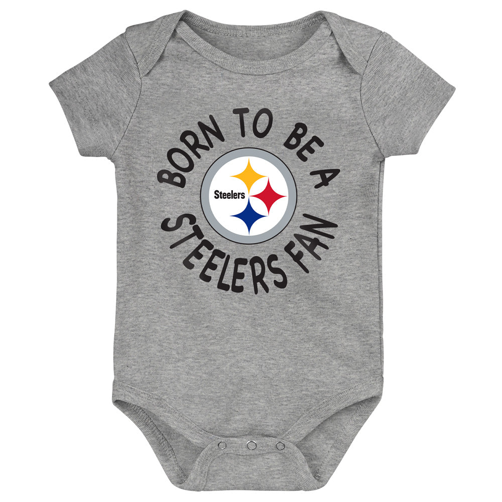 NFL Pittsburgh Steelers Infant Outerstuff Born to Be 3-Piece Onesie Set
