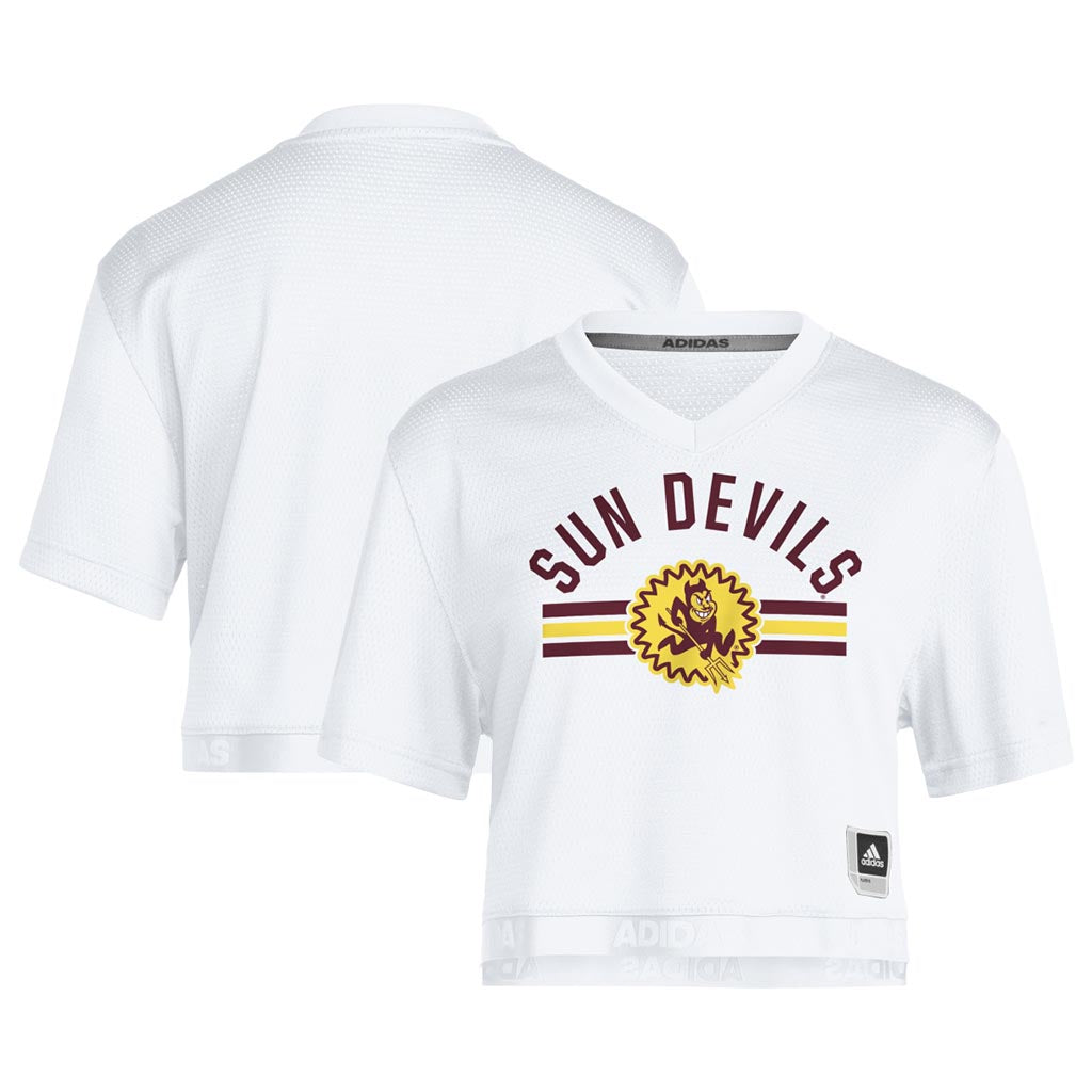 NCAA Arizona State Sun Devils Women's adidas 2025 Crop Jersey Top - Cream