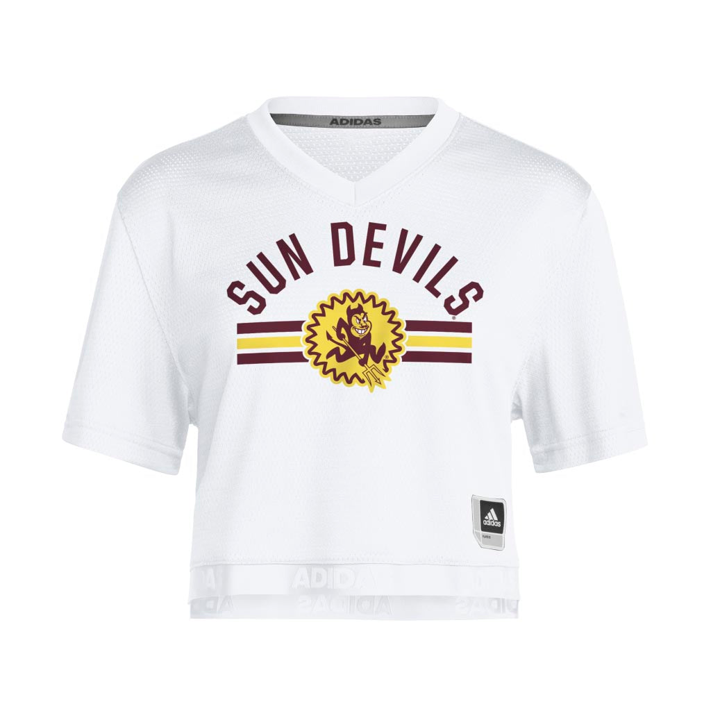 NCAA Arizona State Sun Devils Women's adidas 2025 Crop Jersey Top - Cream