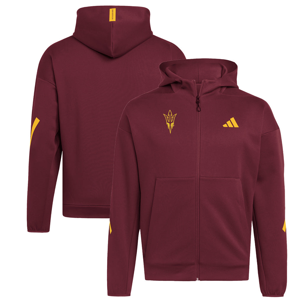 NCAA Arizona State Sun Devils adidas 2025 Fork Full Zip Hoodie - Maroon