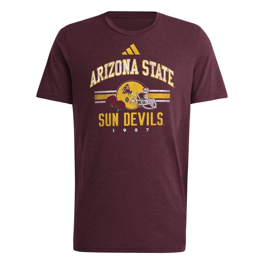 NCAA Arizona State Sun Devils Adidas 2026 Strategy T-Shirt- Maroon