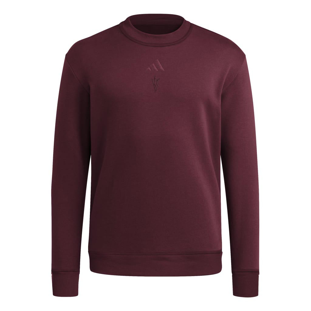 NCAA Arizona State Sun Devils Adidas Cozy Crewneck Sweatshirt- Maroon