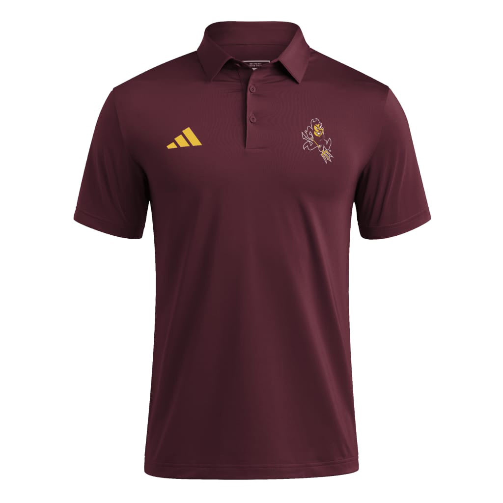 NCAA Arizona State Sun Devils Adidas Sparky Solid Polo- Maroon