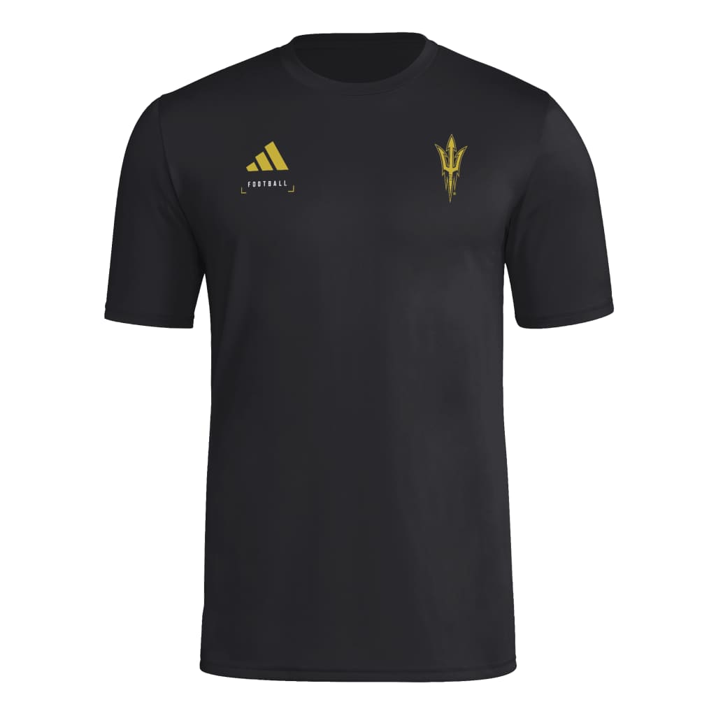 NCAA Arizona State Sun Devils Adidas 2026 Icon Pregame T-Shirt- Black
