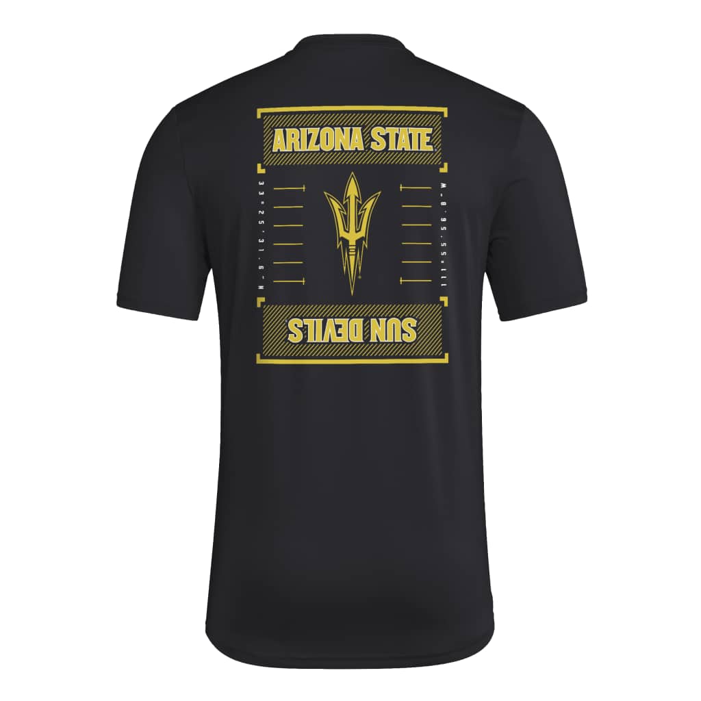 NCAA Arizona State Sun Devils Adidas 2026 Icon Pregame T-Shirt- Black