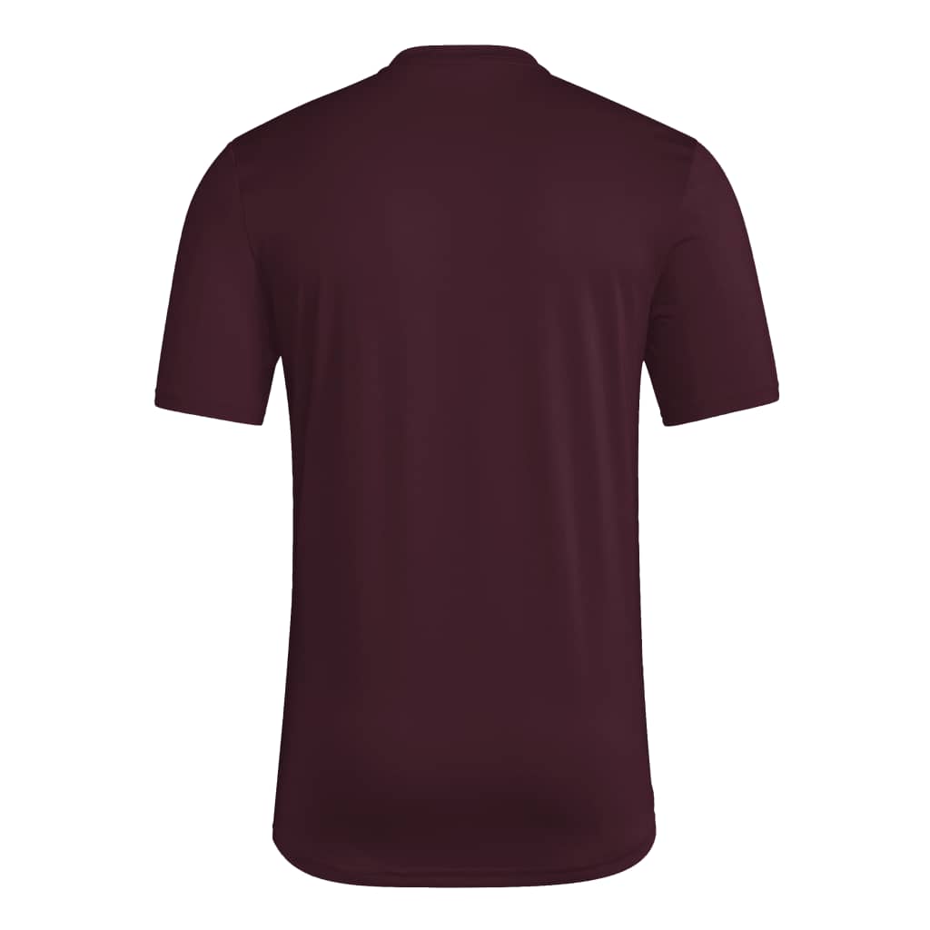 NCAA Arizona State Sun Devils Adidas Fork Logo Pregame T-Shirt- Maroon