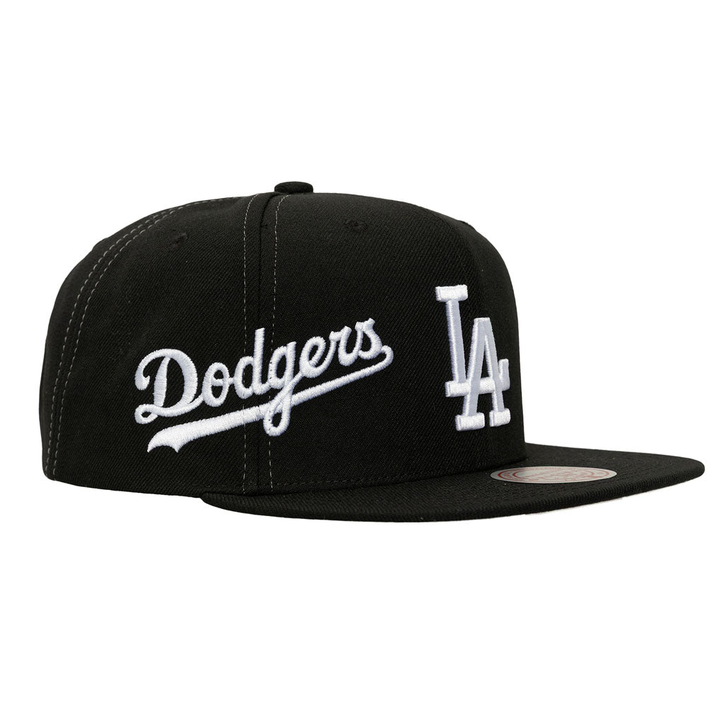MLB Los Angeles Dodgers Mitchell & Ness Trifecta Snapback Hat - Black