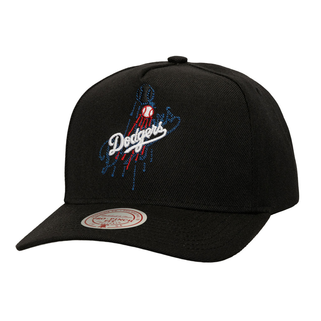 MLB Los Angeles Dodgers Mitchell & Ness Tilted Pro Snapback Hat - Black