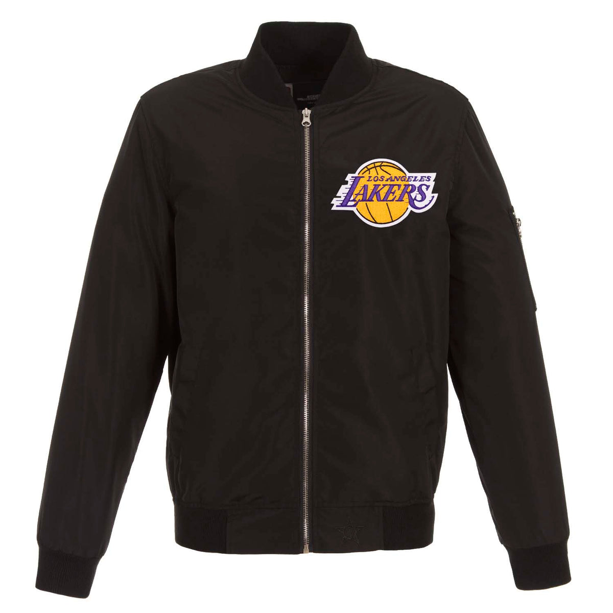 NBA Los Angeles Lakers JH Design Nylon Bomber Jacket- Black