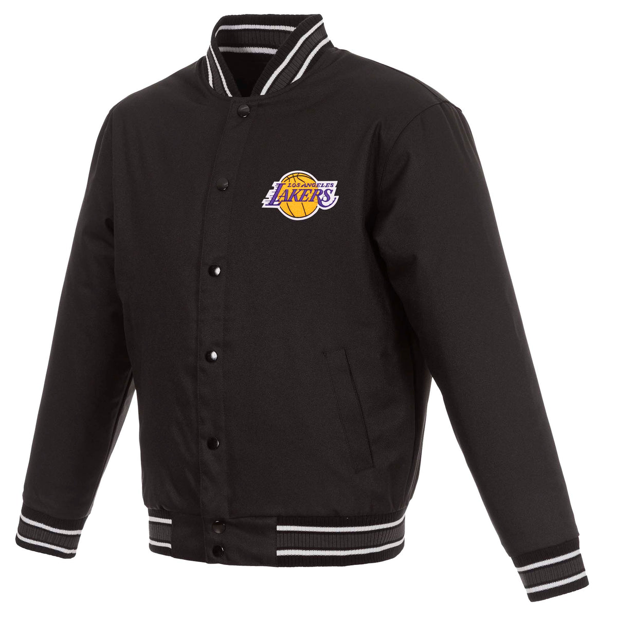 NBA Los Angeles Lakers JH Design Poly-Twill Jacket- Black