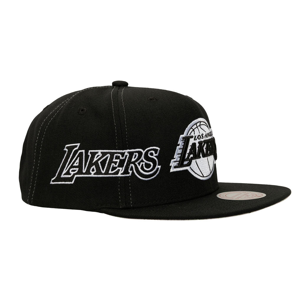 NBA Los Angeles Lakers Mitchell & Ness Trifecta Snapback Hat - Black