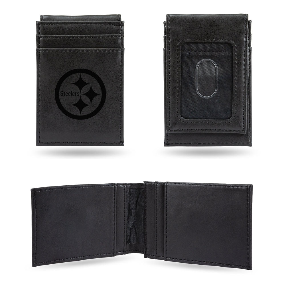 NFL Pittsburgh Steelers Rico Front Pocket Wallet - Black