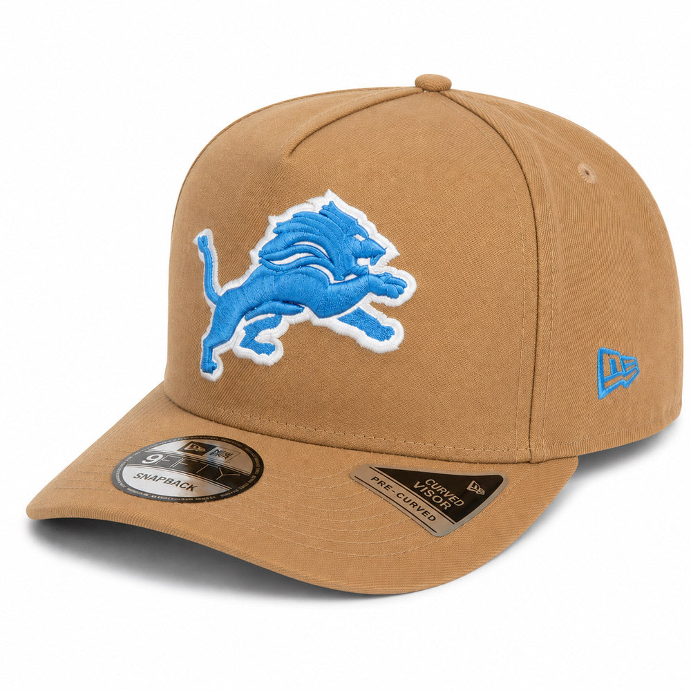 NFL Detroit Lions New Era Khaki 9FIFTY A-Frame Snapback Hat - Khaki