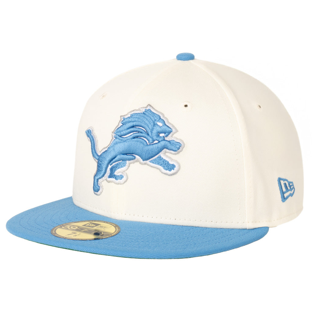 NFL Detroit Lions New Era Two-Tone Chrome 59FIFTY Fitted Hat - Cream