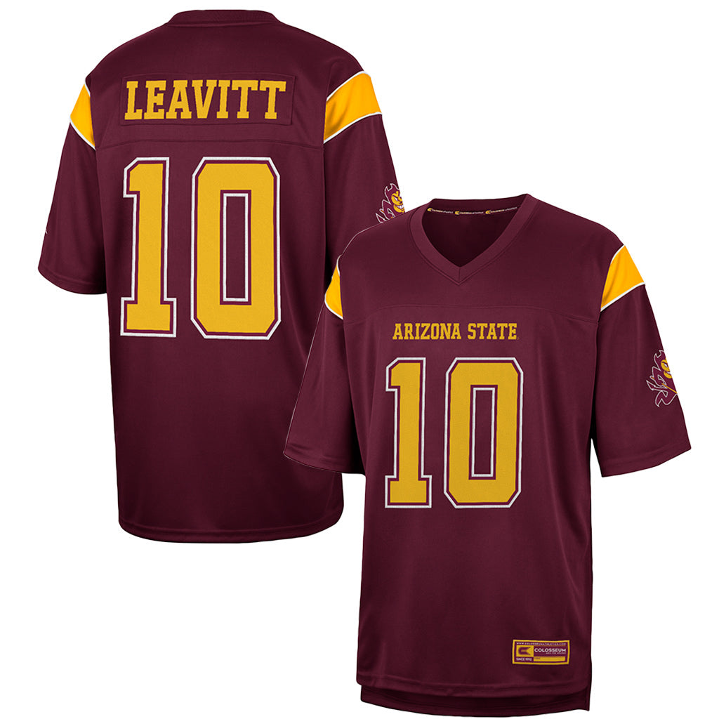 NCAA Arizona State Sun Devils Sam Leavitt #10 Colosseum NIL Fashion Jersey - Maroon